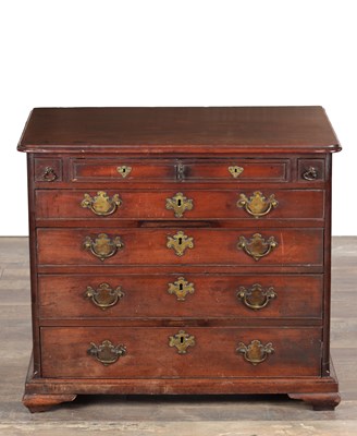 Lot 1509 - AN UNUSUAL GEORGE II MAHOGANY SMALL CHEST OF DRAWERS