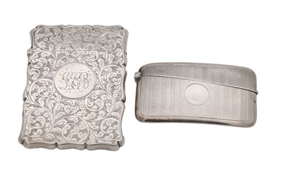 Lot 93 - TWO EDWARDIAN ENGLISH SILVER CARD CASES