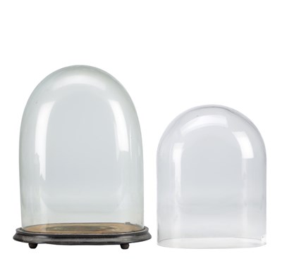 Lot 1212 - A PAIR OF GLASS DOMES