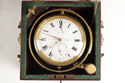 Lot 1349 - CHARLES JOHN COPE, RATHBONE PLACE, LONDON A RARE EARLY 19TH CENTURY EIGHT-DAY MARINE CHRONOMETER WITH ENAMEL DIAL