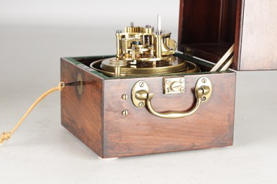 Lot 1349 - CHARLES JOHN COPE, RATHBONE PLACE, LONDON A RARE EARLY 19TH CENTURY EIGHT-DAY MARINE CHRONOMETER WITH ENAMEL DIAL