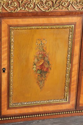 Lot 1535 - A FINE 19TH CENTURY FRENCH ORMOLU MOUNTED KINGWOOD AND PAINTED WRITING CABINET
