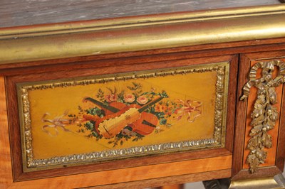 Lot 1535 - A FINE 19TH CENTURY FRENCH ORMOLU MOUNTED KINGWOOD AND PAINTED WRITING CABINET
