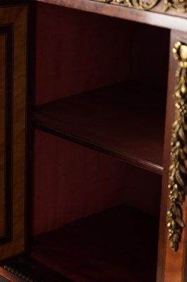 Lot 1535 - A FINE 19TH CENTURY FRENCH ORMOLU MOUNTED KINGWOOD AND PAINTED WRITING CABINET