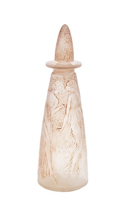 Lot 539 - RENE LALIQUE A SEPIA STAINED FROSTED GLASS POESIE D'ORSAY PERFUME BOTTLE