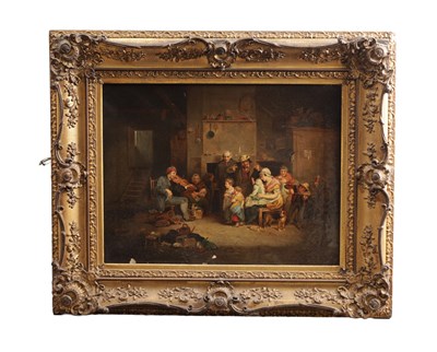 Lot 857 - AFTER DAVID WILKIE (SCOTTISH 1785-1841) A 19TH CENTURY OIL ON CANVAS THE BLIND FIDDLER