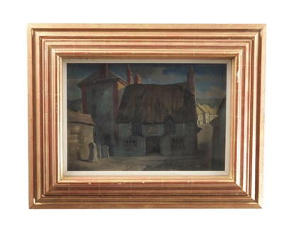 Lot 869 - HENRY EPWORTH ALLEN AN ENGLISH WATERCOLOUR OF A THATCHED COTTAGE