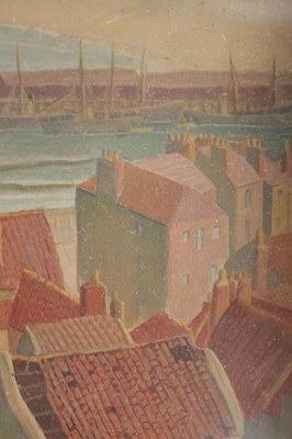 Lot 920 - HARRY EPWORTH ALLEN BRITISH (1894 - 1958) A 20TH CENTURY WATERCOLOUR VIEW OF SCARBOROUGH HARBOUR