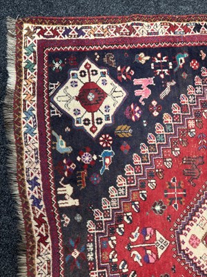 Lot 989 - A LARGE ANTIQUE PERSIAN WOOL CARPET