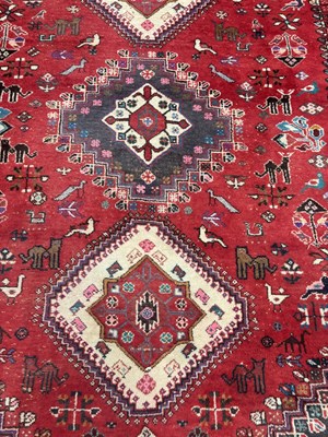 Lot 989 - A LARGE ANTIQUE PERSIAN WOOL CARPET
