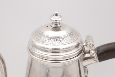 Lot 24 - A GEORGE II ENGLISH SILVER COFFEE POT