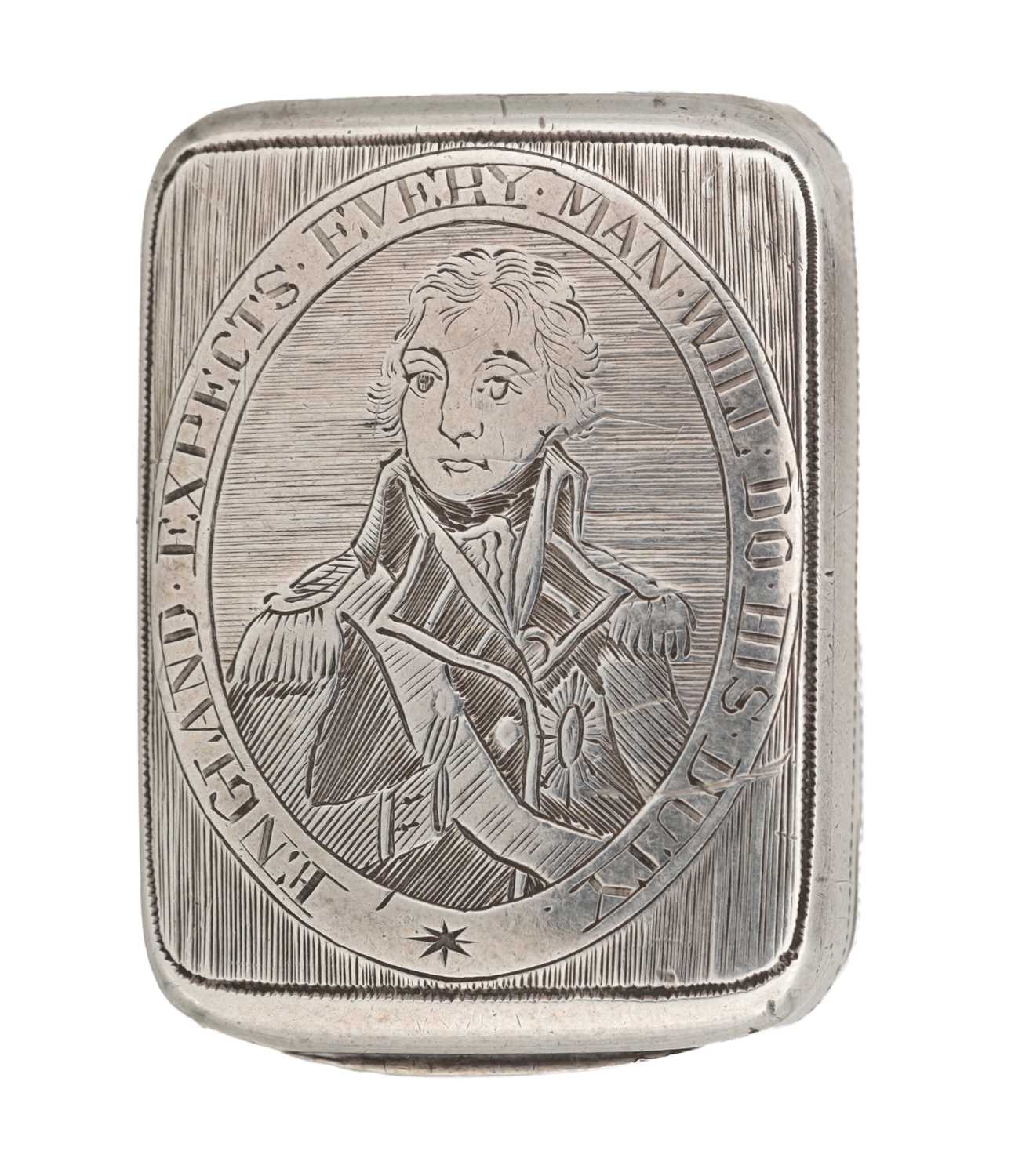 Lot 231 - A STERLING SILVER VINAIGRETTE OF NELSON INTEREST BY MATTHEW LINTON