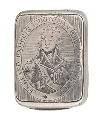 Lot 231 - A STERLING SILVER VINAIGRETTE OF NELSON INTEREST BY MATTHEW LINTON