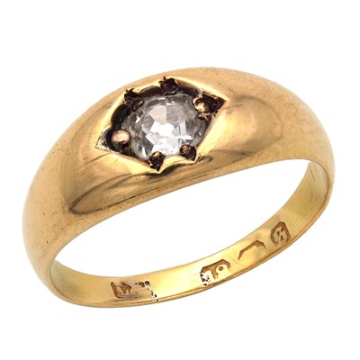 Lot 150 - AN 18CT YELLOW GOLD DIAMOND SOLITAIRE RING