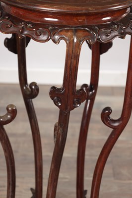 Lot 746 - A PAIR OF 19TH CENTURY CHINESE HARDWOOD JARDINIERE STANDS