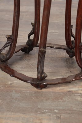 Lot 746 - A PAIR OF 19TH CENTURY CHINESE HARDWOOD JARDINIERE STANDS