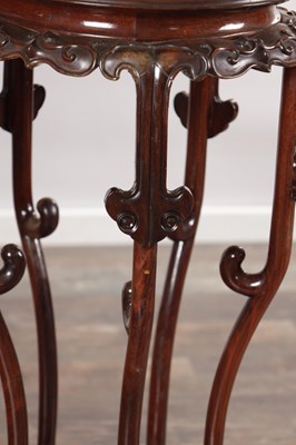 Lot 746 - A PAIR OF 19TH CENTURY CHINESE HARDWOOD JARDINIERE STANDS