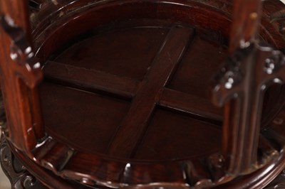 Lot 746 - A PAIR OF 19TH CENTURY CHINESE HARDWOOD JARDINIERE STANDS
