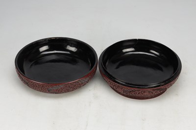 Lot 717 - A FINE LARGE 19TH CENTURY CHINESE CINNABAR LACQUER CIRCULAR BOX AND COVER