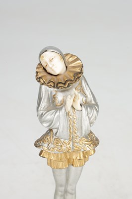Lot 1071 - PAUL PHILIPPE AN ART DECO COLD PAINTED BRONZE AND IVORY FIGURE ON ONYX BASE
