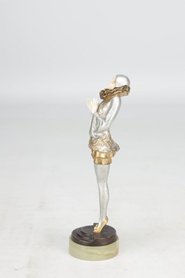 Lot 1071 - PAUL PHILIPPE AN ART DECO COLD PAINTED BRONZE AND IVORY FIGURE ON ONYX BASE
