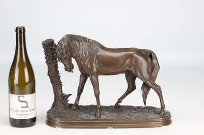 Lot 1143 - PIERRE-JULES MENE A 19TH CENTURY FRENCH PATINATED BRONZE MODEL OF A HORSE