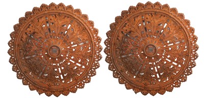 Lot 1675 - A PAIR OF CAST IRON CEILING ROSES