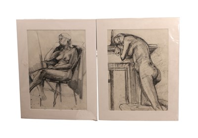 Lot 922 - TWO CHARCOAL FIGURE STUDIES
