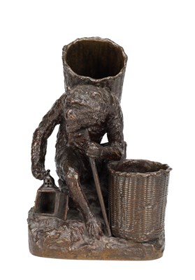 Lot 1003 - CHRISTOPHE FRATIN A 19TH CENTURY FRENCH PATINATED BRONZE 'SINGE A LA HOTTE'