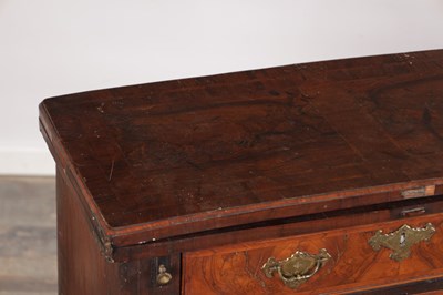 Lot 1606 - AN EARLY 18TH CENTURY FIGURED WALNUT BACHELOR'S CHEST