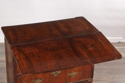 Lot 1606 - AN EARLY 18TH CENTURY FIGURED WALNUT BACHELOR'S CHEST