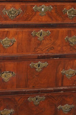 Lot 1606 - AN EARLY 18TH CENTURY FIGURED WALNUT BACHELOR'S CHEST