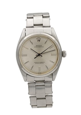 Lot 496 - A VINTAGE ROLEX STAINLESS STEEL OYSTER PERPETUAL WRIST WATCH