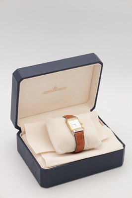 Lot 478 - A CIRCA 2000 JAEGER-LECOULTRE STEEL AND GOLD REVERSO MEMORY WRIST WATCH