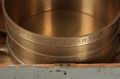 Lot 1022 - A SET OF THREE IMPERIAL STANDARD BELL METAL COUNTY MEASURES BY J. M'EWAN, LONDON AND MELBOURNE