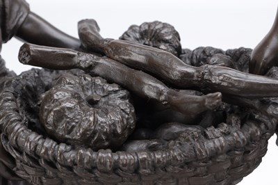 Lot 759 - A LARGE MEIJI PERIOD JAPANESE TOKYO SCHOOL BRONZE FIGURAL GROUP