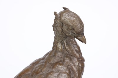 Lot 1113 - JULES MOIGNIEZ A PAIR OF FRENCH PATINATED BRONZE PHEASANTS