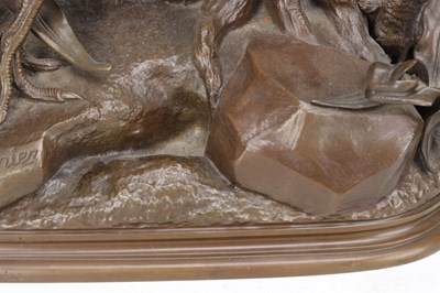 Lot 1113 - JULES MOIGNIEZ A PAIR OF FRENCH PATINATED BRONZE PHEASANTS
