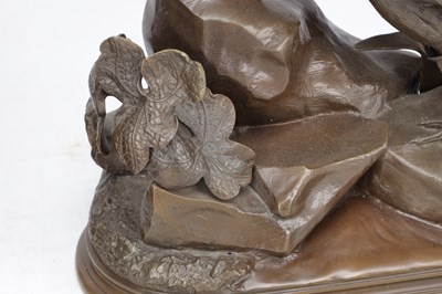 Lot 1113 - JULES MOIGNIEZ A PAIR OF FRENCH PATINATED BRONZE PHEASANTS