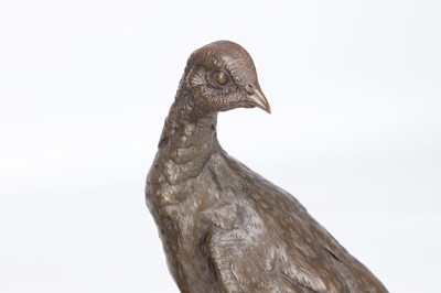 Lot 1113 - JULES MOIGNIEZ A PAIR OF FRENCH PATINATED BRONZE PHEASANTS