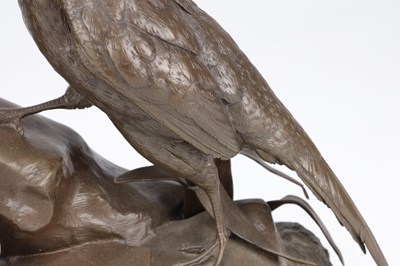 Lot 1113 - JULES MOIGNIEZ A PAIR OF FRENCH PATINATED BRONZE PHEASANTS