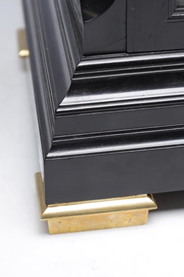 Lot 1299 - JOHN BERRY, LONDON. A GEORGE I EBONISED DUTCH-STRIKING AND QUARTER-CHIMING EIGHT DAY TABLE CLOCK WITH MOONPHASE