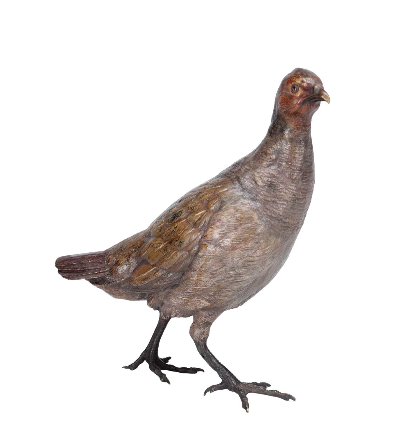 Lot 1004 - FRANZ BERGMAN AN AUSTRIAN COLD-PAINTED BRONZE PARTRIDGE