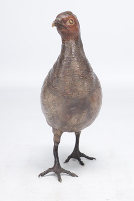 Lot 1004 - FRANZ BERGMAN AN AUSTRIAN COLD-PAINTED BRONZE PARTRIDGE