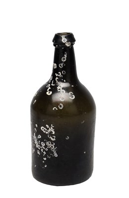 Lot 545 - AN 18TH CENTURY ENGLISH DARK GREEN GLASS WINE BOTTLE