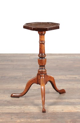 Lot 1523 - AN 18TH CENTURY WALNUT WINE TABLE WITH OCTAGONAL TOP