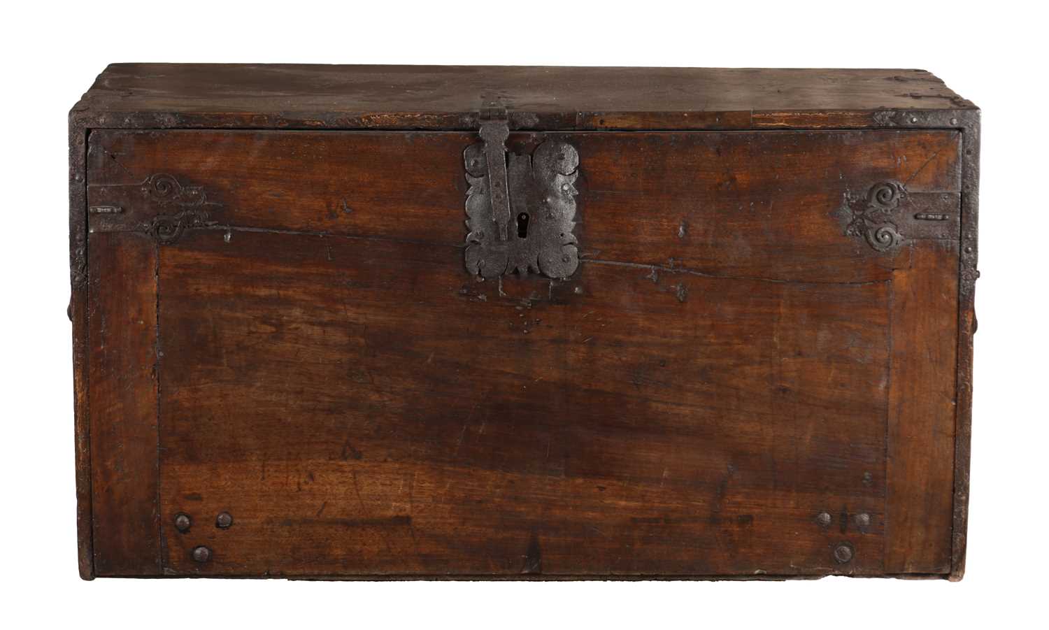 Lot 1518 - A 17TH CENTURY SPANISH WALNUT AND INLAID CABINET