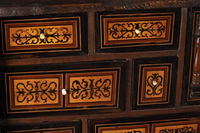 Lot 1518 - A 17TH CENTURY SPANISH WALNUT AND INLAID CABINET