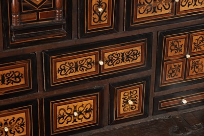 Lot 1518 - A 17TH CENTURY SPANISH WALNUT AND INLAID CABINET