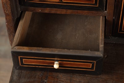 Lot 1518 - A 17TH CENTURY SPANISH WALNUT AND INLAID CABINET